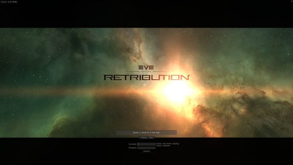 Retribution login screen