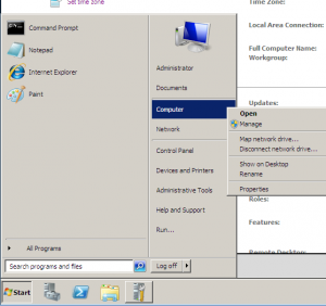 Computer - Manage in Windows Server 2008