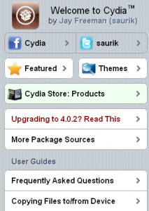 Cydia front page