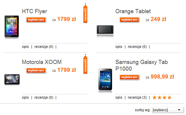Tablet PCs in Orange PL