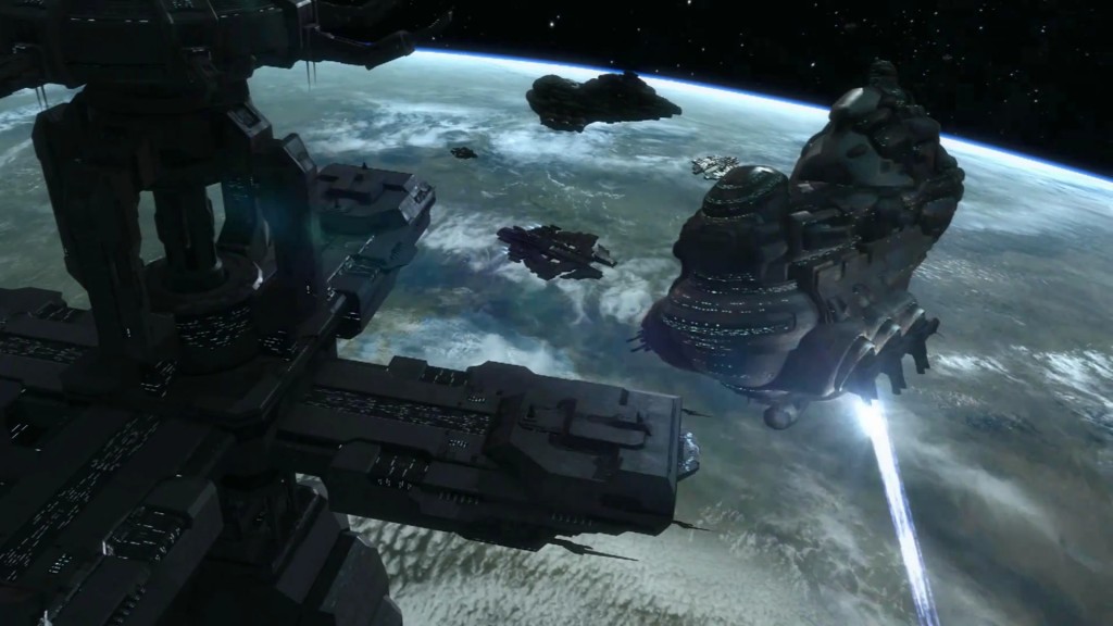 EVE Online planetary bombardment - DUST 514 link