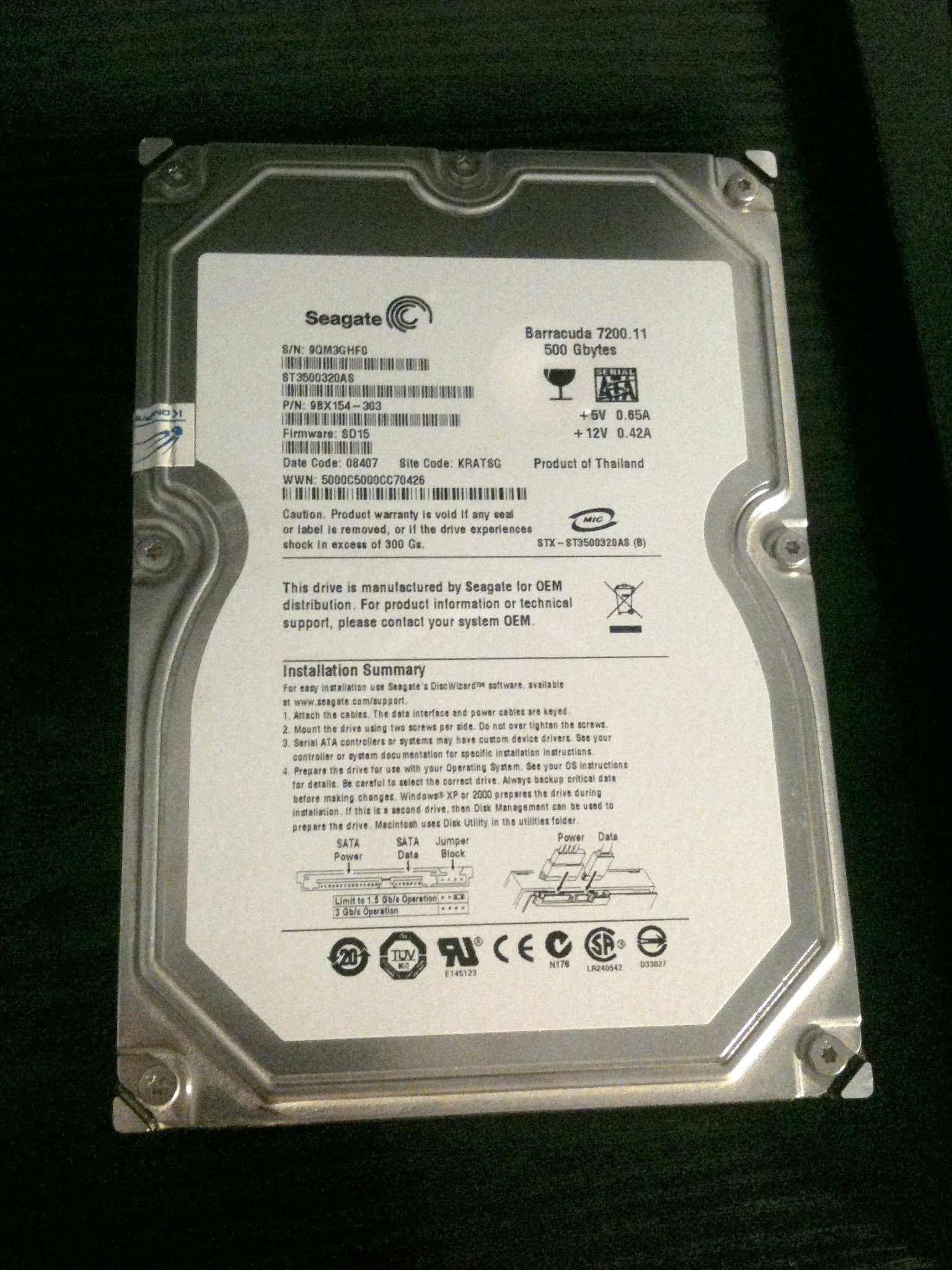 Seagate ST3500320AS